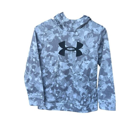 Under Armour Fleece Big Logo Printed gray white Camo Youth M soccer baseball - Picture 1 of 3